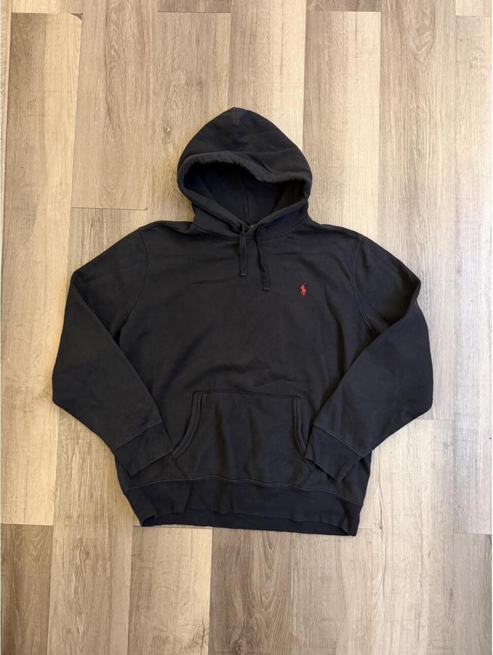 Black Polo Ralph Lauren hoodie sz XL with red logo #polo #preppy